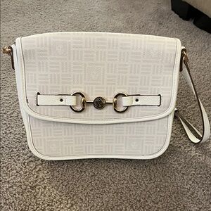 Anne Klein White Patterned Crossbody Bag